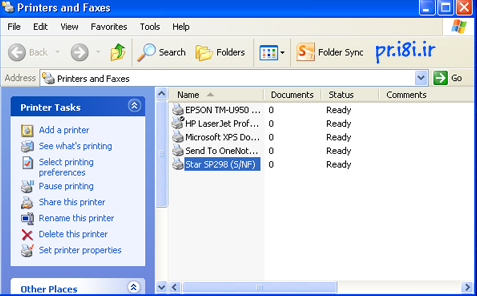 نرم افزار نصب و چگونگي نصب چاپگر Star SP298 روي انواع ويندوز